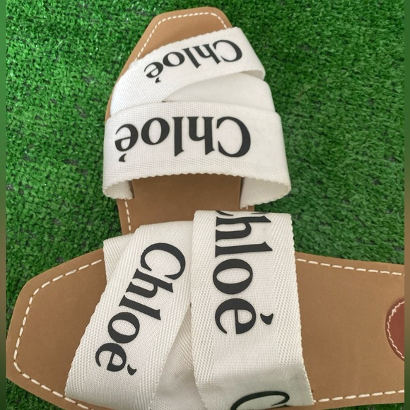 Chloé Women's Woody Flat Sole Logo Slide Sandals size 42 (11) - Picture 4 of 8